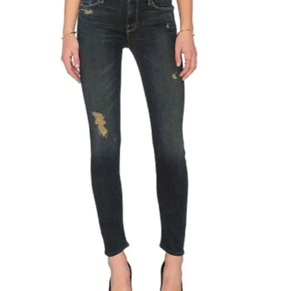 Mother the Looker Ankle Fray Dark Wash Antique Size 26 - Picture 2 of 9